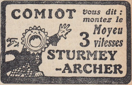 Moyeu 3 Vitesses STURMEY-ARCHER, Pubblicità Epoca, 1912 Vintage Ad - Publicités