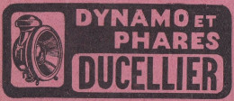 Dynamo Et Phares DUCELLIER, Pubblicità Epoca, 1912 Vintage Advertising - Werbung