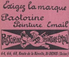 Peinture PASTORINE, Pubblicità Epoca, 1912 Vintage Advertising - Reclame