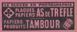 Plaques Et Papiers As De Tréfle, Pubblicità Epoca, 1912 Vintage Ad - Publicités