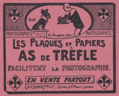 Plaques Et Papiers As De Tréfle, Pubblicità Epoca, 1912 Vintage Ad - Publicités