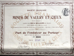 Mines De Vaulry & Cieux, Part - Bergbau