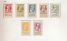 BELGIUM COB 74/80 MNH SANS CHARNIERE POSTFRIS - 1905 Grove Baard