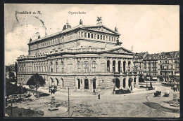 AK Frankfurt A. M., Oper Mit Strasse Aus Der Vogelschau  - Frankfurt A. Main