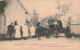 METIERS - Hôpital Adolphe Stappaerts - Ambulance - Ambulancie  - Attelage - Chevaux - Animé - Carte Postale Ancienne - Other & Unclassified