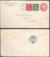 USA Boston Uprated Postal Stationery Cover To Germany 1899. Flag Cancel - Brieven En Documenten