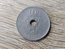 Norway 50 öre 1921 With Hole - Norwegen