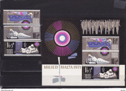 MALTE 1971 NOËL Yvert 435-437 + BF 1, Michel 433-435 + Bl 1 NEUF** MNH Cote 4,40 Euros - Malta