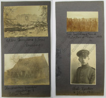 FRANCE 4 Photos Quartier Artisans Villers Faucon, Château Manancourt 80 Somme, Soldats Russie Photo Guerre 1914-1918 WW1 - War, Military