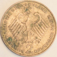 Germany Federal Republic - 2 Mark 1971 D, Theodor Heuss, KM# A127 (#4831) - 2 Mark