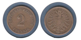 Allemagne  2 Pfennig 1876 C (Francfort-sur-le-Main), Type 1, KM#2 , Deutsches Reich, - 2 Pfennig