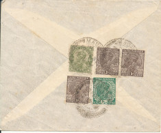 India Air Mail Cover Sent To England 22-2-1931 All The Stamps Are On The Backside Of The Cover - 1911-35 Koning George V