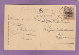 CARTE POSTALE  DE HAMOIR POUR LOUVAIN, CACHET DE CENSURE DE LIEGE,1916. - OC1/25 Gouvernement Général