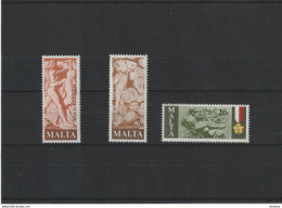 MALTE 1977 Monument Aux Travailleurs Maltais, Sculpture Yvert 551-553 NEUF** MNH - Malte