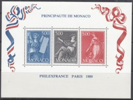 MONACO  Block 45, Postfrisch **, Internationale Briefmarkenausstellung PHILEXFRANCE ’89, Paris, 1989 - Blocks & Sheetlets