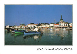 FRANCE - Saint Gilles Croix De Vie (Vendée) - Vue Sur Le Port Et L'église De Saint Gilles - Carte Postale Ancienne - Saint Gilles Croix De Vie