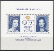 MONACO  Block 46, Postfrisch **, 25 Jahre Fürstin-Gracia-Stiftung, 1989 - Blocks & Kleinbögen