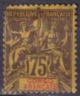 CONGO - 75 C. Violet Sur Orange - Unused Stamps