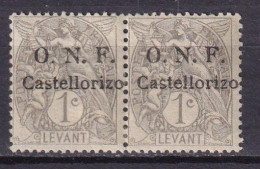 CASTELLORIZO - 1 C. Gris De 1920 En Paire - Neufs