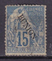 REUNION - 15 C. Bleu Avec Surcharge RUNION - Used Stamps