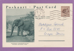 ENTIER POSTAL  KRUGER NATIONAL PARC, ELEPHANT, 1961. - Briefe U. Dokumente