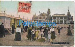 229979 BELGIUM OSTENDE VIEW THE BEACH CIRCULATED TO FRANCE POSTAL POSTCARD - Autres & Non Classés