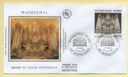 FDC N° 2706 - Wasquehal - Orgues De L'église Saint-Nicolas - 59 Wasquehal 22/06/1991 (soie) - 1990-1999