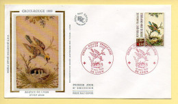 FDC N° 2612 - Croix Rouge Française 1989 (Soierie De Lyon)  - 69 Lyon 18/11/1989 (soie) - 1980-1989