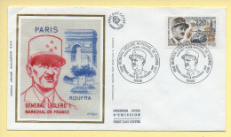 FDC N° 2499 – Général LECLERC Maréchal De France – 75 Paris  28/11/1987 (soie) - 1980-1989