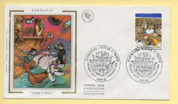 FDC N° 2395 - Carnaval Venise à Paris - 75 Paris 11/02/1986 (soie) - 1980-1989