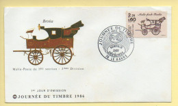 FDC N° 2410 – Malle-Poste Briska – Journée Du Timbre 1986 – 76 Le Havre 5/04/1986  - 1980-1989