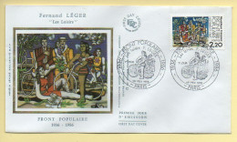 FDC N° 2394 - Front Populaire / Les Loisirs (Fernand LEGER) - 75 Paris 1/02/1986 (soie) - 1980-1989