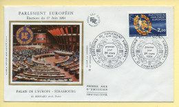 FDC N° 2306 – Elections Au Parlement Européen – 67 Strasbourg 24/03/1984 (soie) - 1980-1989