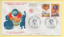 FDC N° 2261/2262 - Bicentenaire De L'Air Et De L'Espace - 93 Le Bourget 19/03/1983 - 1980-1989