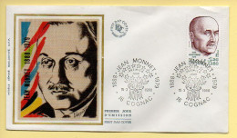 FDC N° 2096 - Jean MONNET - 16 Cognac 15/03/1980 (soie) - 1980-1989