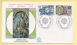 FDC N° 2207/2208 - EUROPA 1982 - CEPT (Traité De Verdun) - 75 Paris 24/04/1982 - 1980-1989