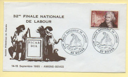 FDC 32ème Finale Nationale De Labour (PICARDIA) 80 Boves 14 Et 15/09/1985 - 1980-1989