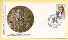 FDC N° 1990A - Hommage à Claude BERNARD (1813-1878) - 69 Lyon 23 Et 24/09/1978   - 1970-1979