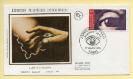 FDC N° 1830 – ARPHILA 75 – L'Art Et La Philatélie – 75 Paris 1/03/1975  (soie) - 1970-1979