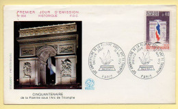 FDC N° 1777 - 50è Anniversaire De La Flamme Sous L'Arc De Triomphe - 75 Paris 10/11/1973  - 1970-1979