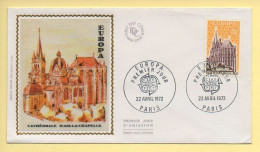 FDC N° 1714 - EUROPA 1972 (Cathédrale D'Aix-la-Chapelle) - 75 Paris 22/04/1972 (soie) - 1970-1979