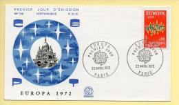 FDC N° 1715 - EUROPA 1972 - CEPT - 75 Paris 22/04/1972  - 1970-1979