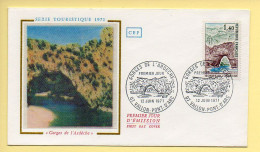 FDC N° 1687 - Gorges De L'Ardèche - 07 Vallon-Pont-d'Arc 12/06/1971 (soie) - 1970-1979