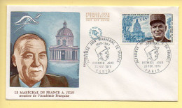 FDC N° 1630 - Alphonse JUIN, Maréchal De France (1888-1967) - 75 Paris 28/02/1970 - 1970-1979