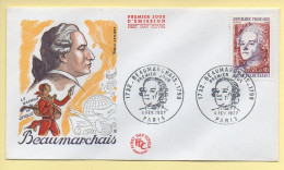 FDC N° 1512 - BEAUMARCHAIS (1732-1799) - 75 Paris 4/02/1967 - 1960-1969