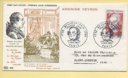 FDC N° 1512 - BEAUMARCHAIS (1732-1799)(avec Publicité Médicale) - 75 Paris 4/02/1967 - 1960-1969