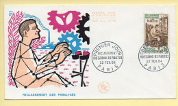 FDC N° 1405 - Reclassement Professionnel Des Paralysés - 75 Paris 22/02/1964  - 1960-1969