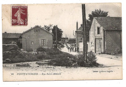 CPA    51  PONTFAVERGER  (Marne)  Rue Saint Médard     Animé CAFE  écrite 1929    ( 1955) - Andere & Zonder Classificatie