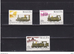 MALTE 1983 Trains, Locomotives à Vapeur Yvert 661-663, Michel 673-675 NEUF** MNH Cote 6 Euros - Malte