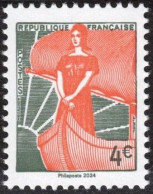 2024 - Timbre Issu Du Bloc Feuillet - Marianne à La Nef, Premier Timbre "Marianne" De La Ve République - Unused Stamps